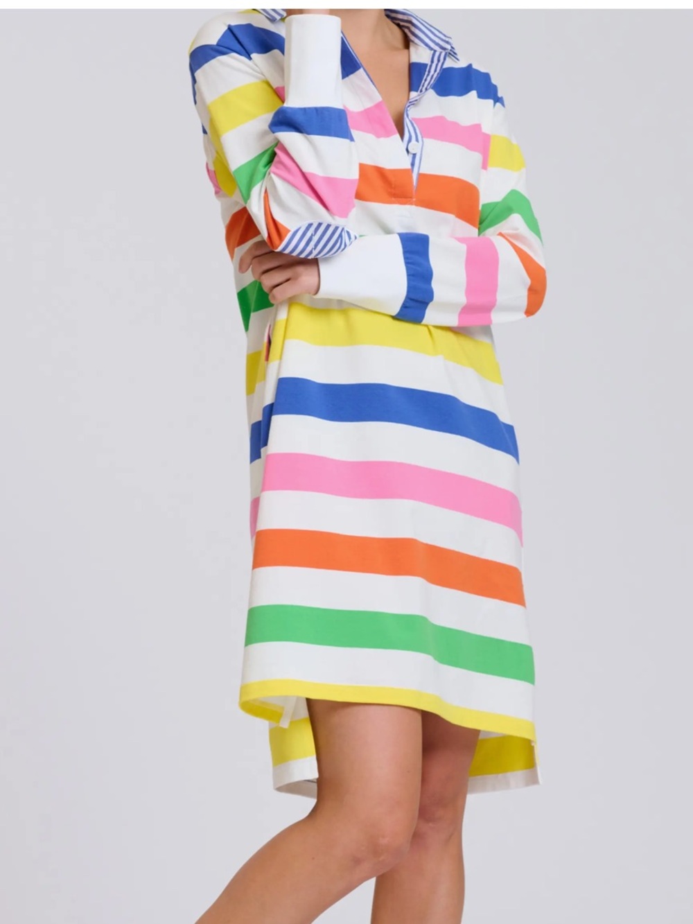 Summer Stripe Oversize Long Sleeve Stretch Cotton Shirtdress
SHIRTY